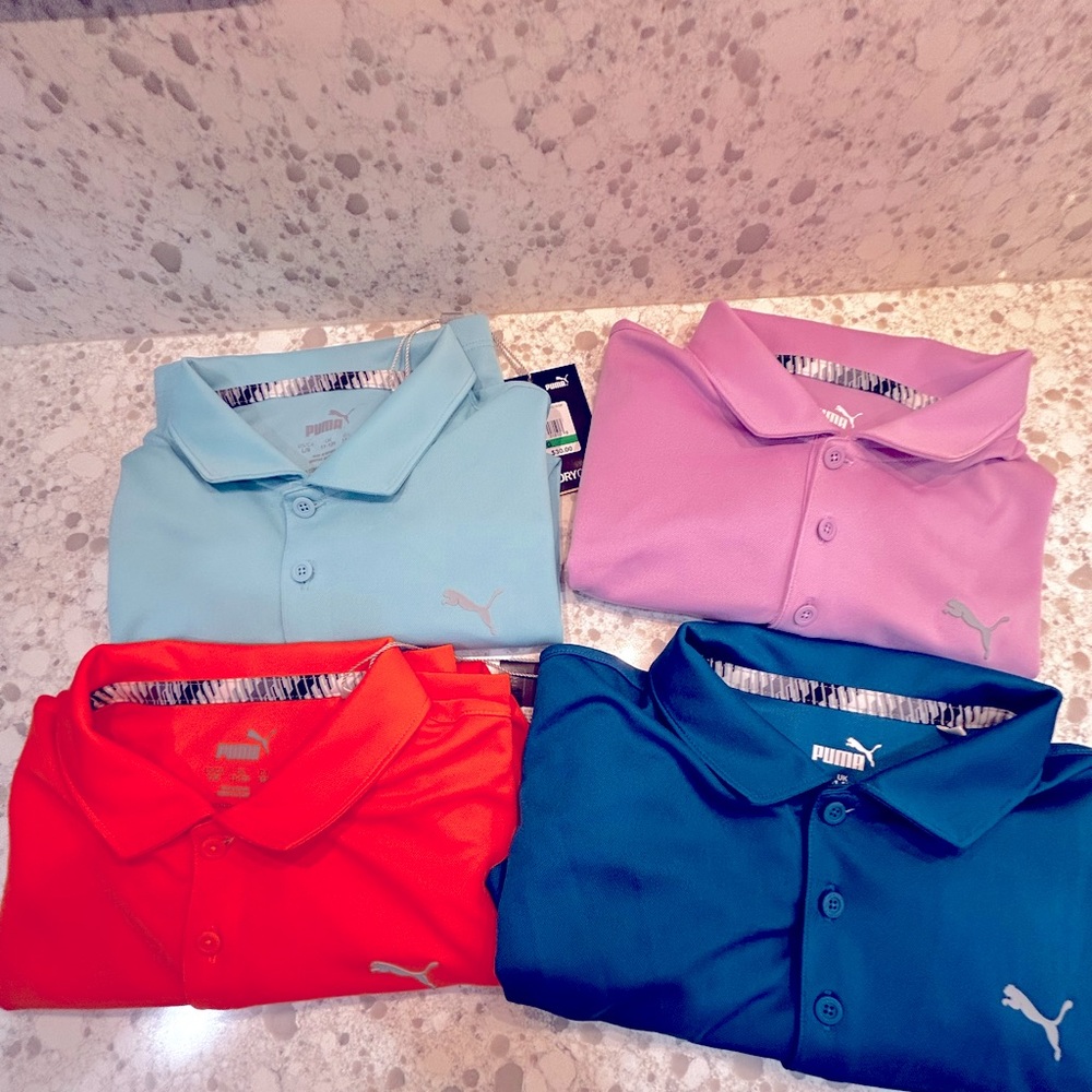 PUMA boys dry cell golf shirts - 4-pack